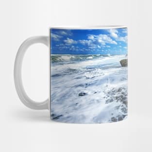 Blue Sky, White Waves Mug